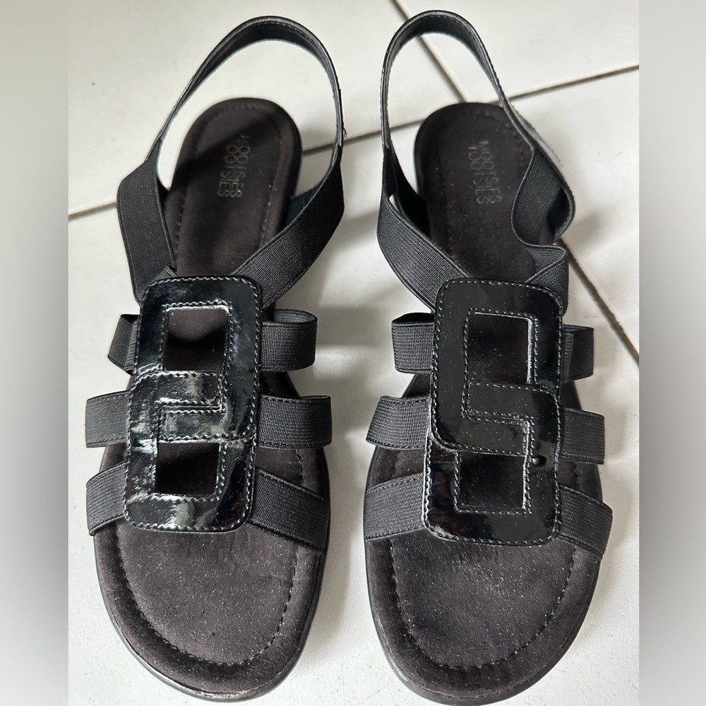 Mootsies Tootsies Black Slingback Strappy Sandals